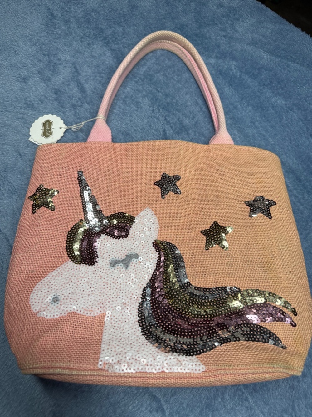 🚨 1 HR SALE Mud Pie Pink Sequin Unicorn Tote